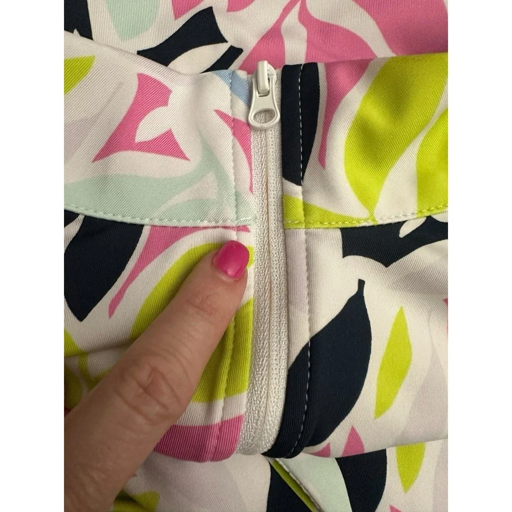 Tommy Bahama Pullover Womens XL White Floral‎ Print Golf Performance #K5-3